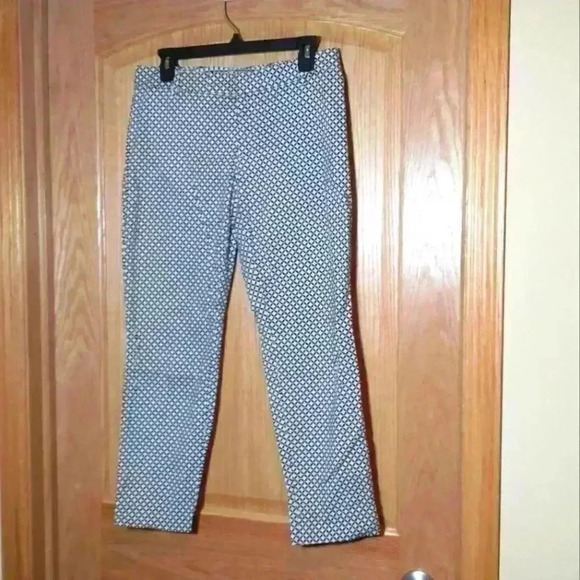 Gap slim cropped black white pattern pants size 6 - Picture 1 of 8